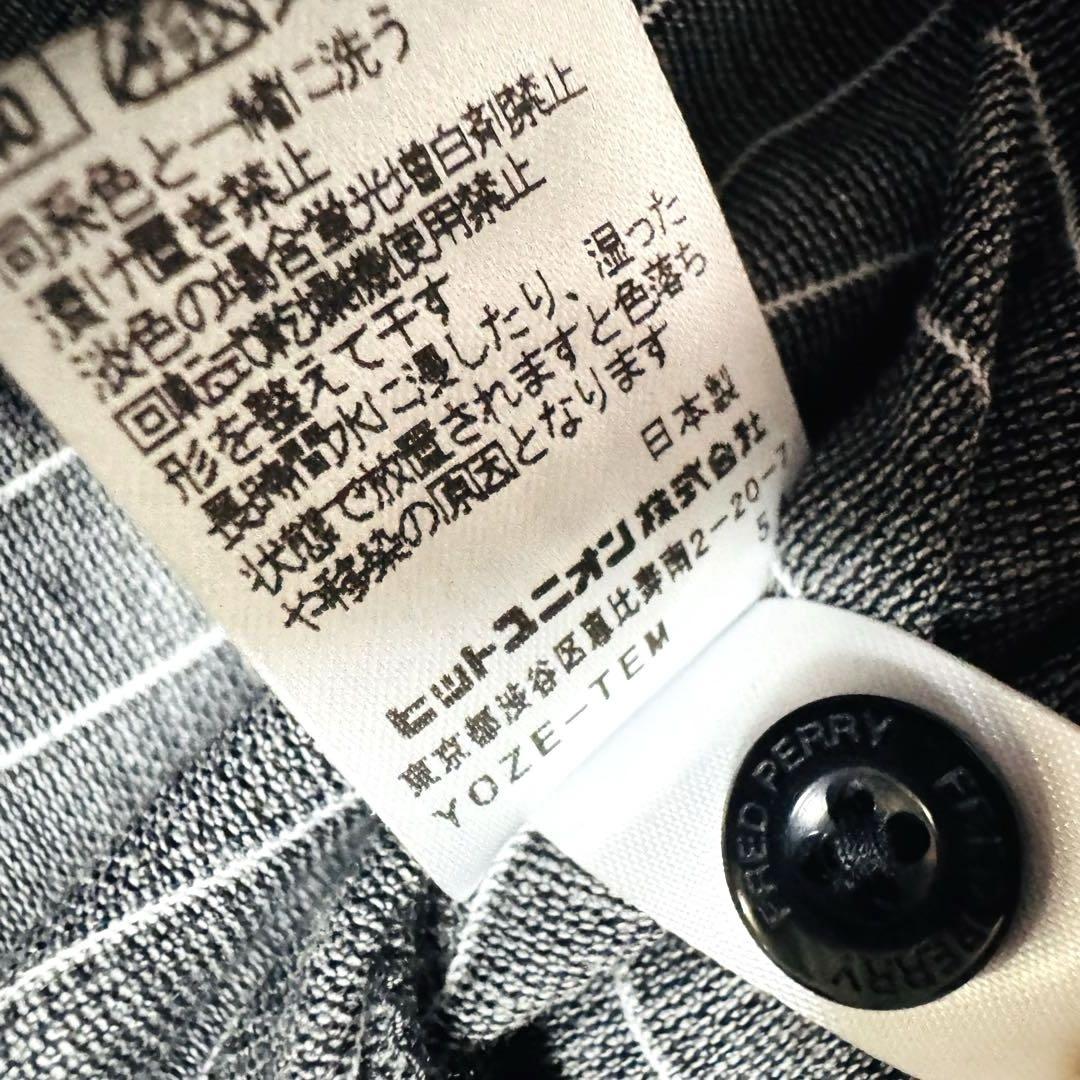 FRED PERRY フレッドペリー ストライプ ポロシャツ グレー 赤未使用 FRED PERRY フレッドペリー ストライプ ポロシャツ グレー 赤未