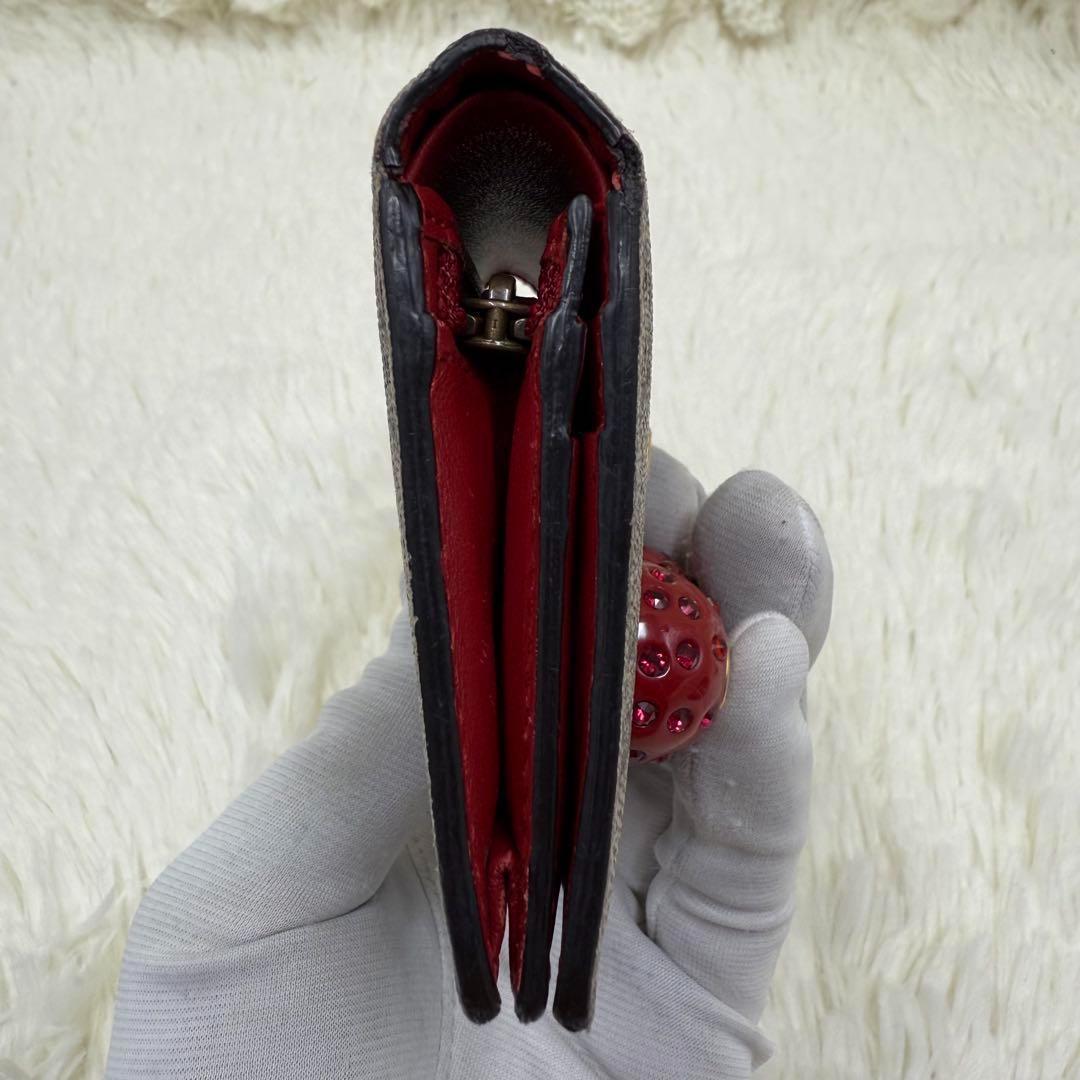 ✨美品✨ グッチ　二つ折り財布 チェリー　さくらんぼ PVC GGスプリーム