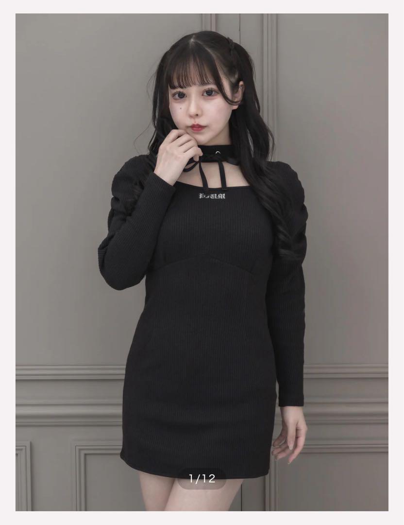 pium チョーカーワッフルカットワンピース