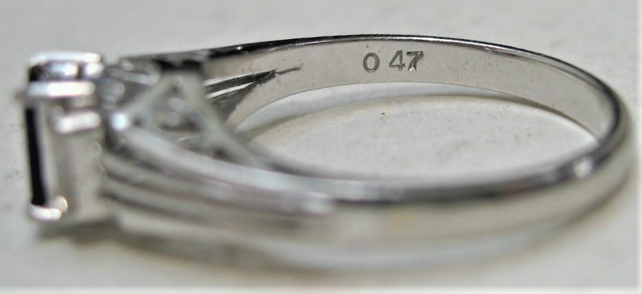 Pt850プラチナリング指輪サファイヤ0.47ctバゲットダイヤ2ヶ0.17ct wnjc6-m33574200578 高品質定番