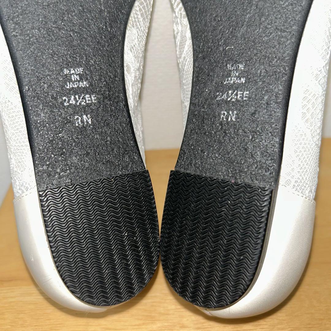 【極美品】ダイアナウェルフィット 24.5㎝ パンプス レース　アイボリー