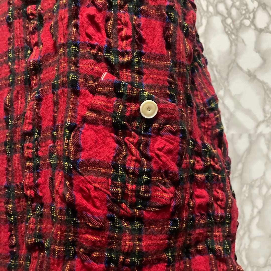 美品 人気アイテム☆ 快晴堂 タータンチェック ワンピース 特殊加工生地 日本製 美品 人気アイテム☆ 快晴堂 タータンチェック ワンピース 特殊加工生地 日本製