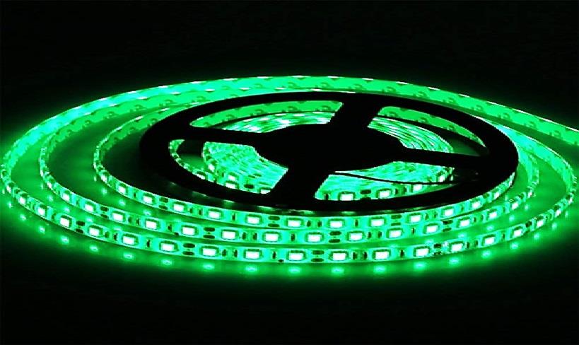 流行りＤＩＹ♪１２Ｖ LEDテープ  白ベース緑紅藍 ５ｍ防水仕様５６３０