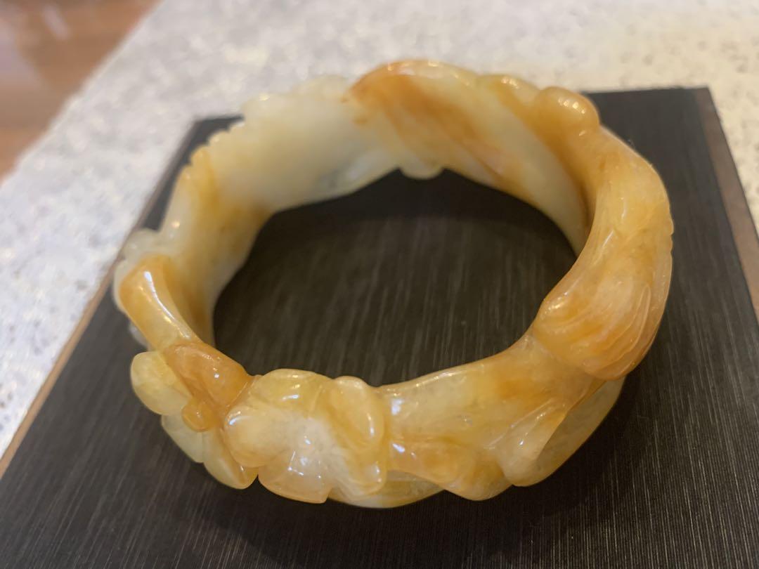 C-074 翡翠 金運アップ 黄翡翠バングル 内径58mmの通販 by ゆみ