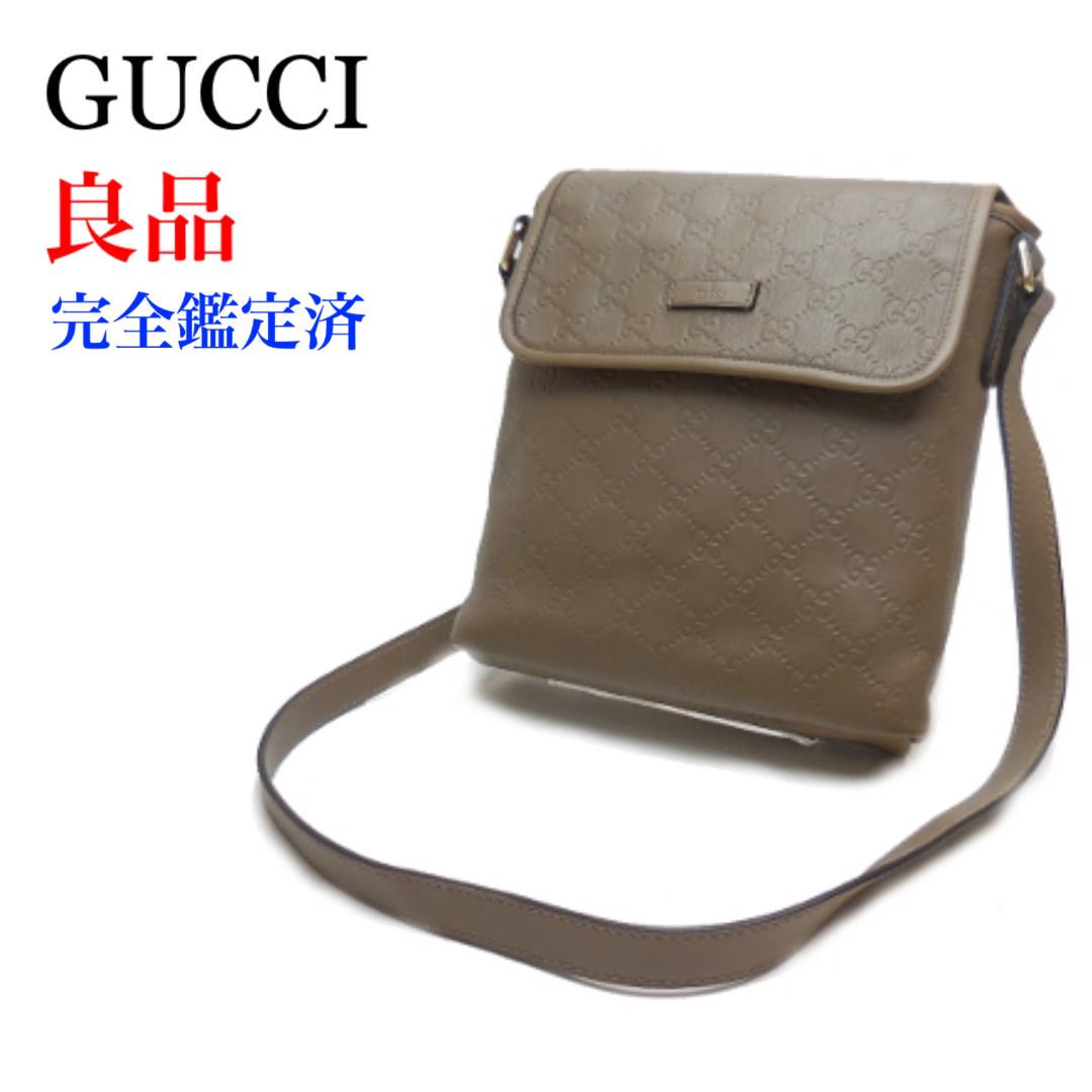 良品 GUCCI グッチ グッチシマ ショルダーバッグ 223666 トープ