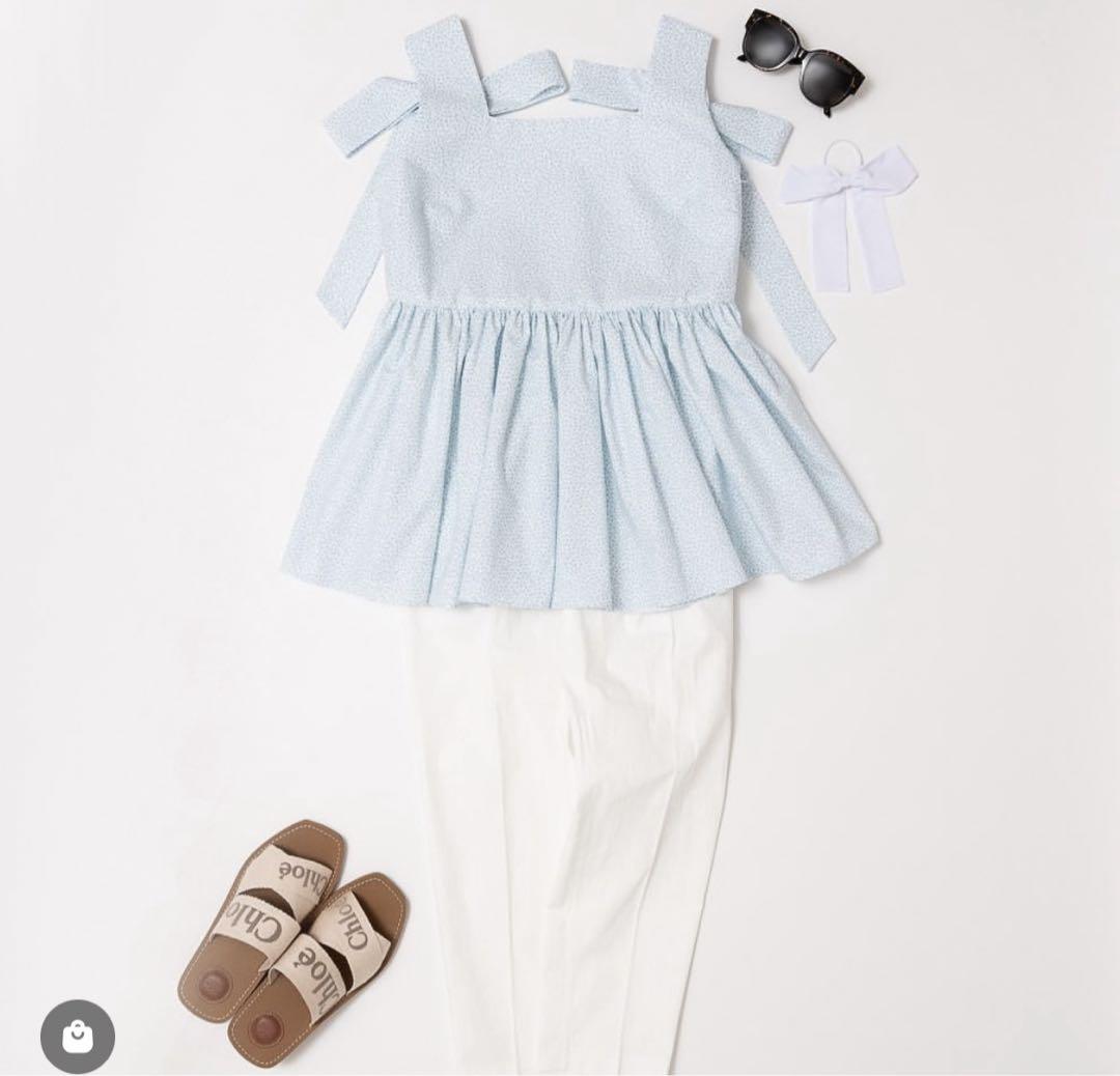 Amaia kids 翁安芸さんコラボ 婦人用バックリボントップス 画像4