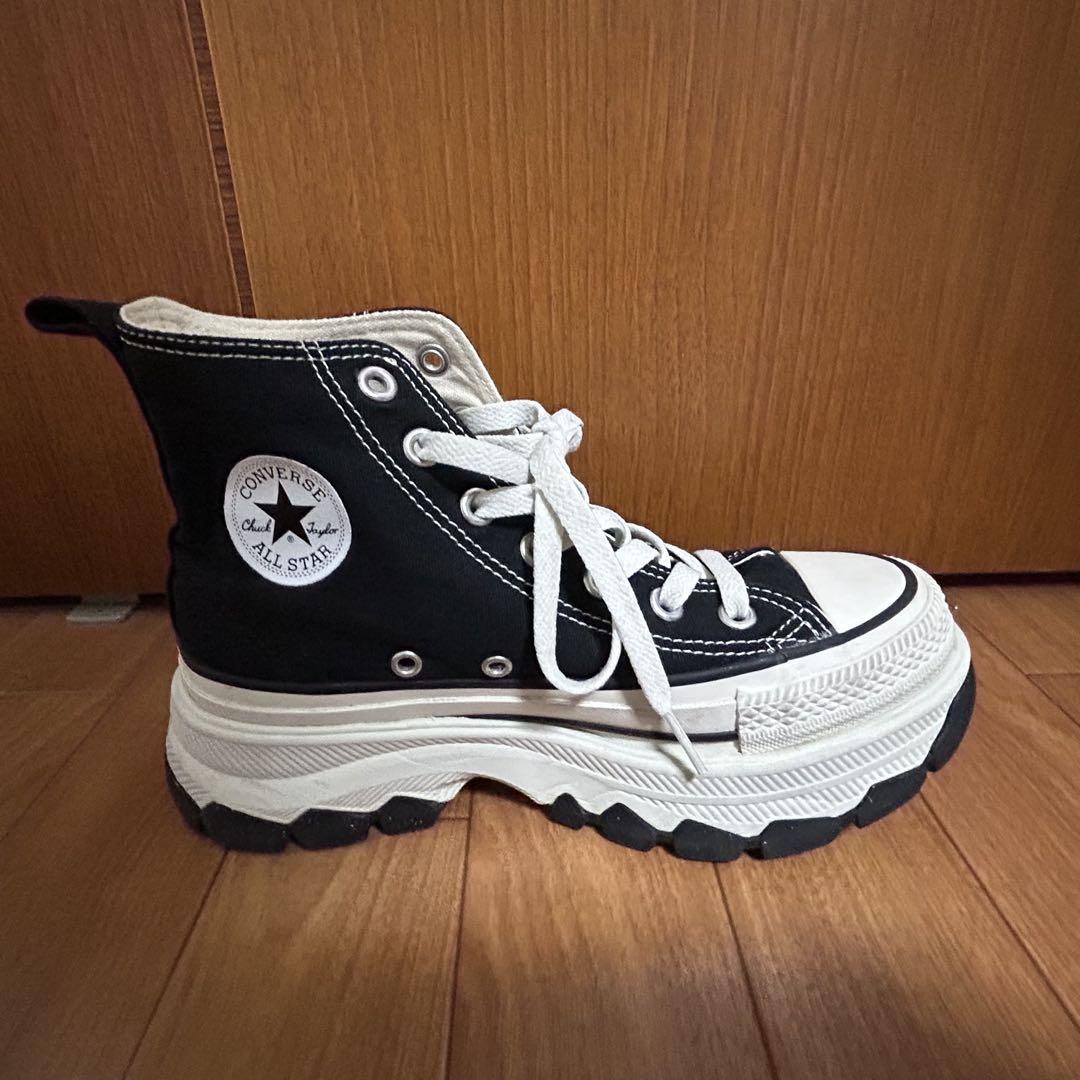 ALL STAR ブラック ハイカットスニーカー 厚底