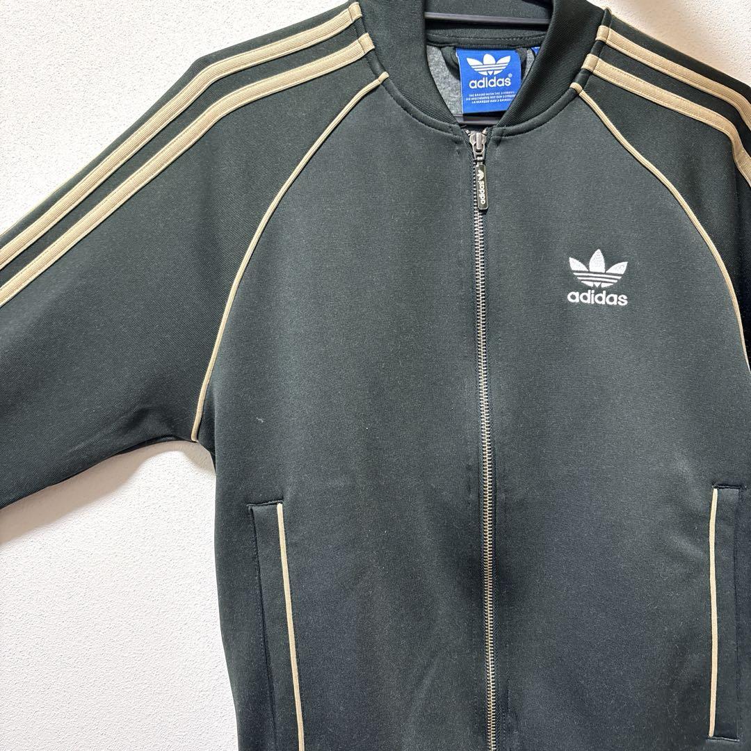 adidas トラックジャケット　モスグリーン　カーキ　トレフォイルロゴ