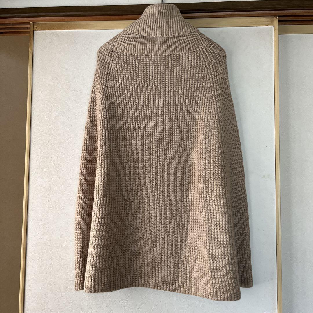 POLO LAUREN ベージュ ニット タートルネック サイドスリットポンチョ