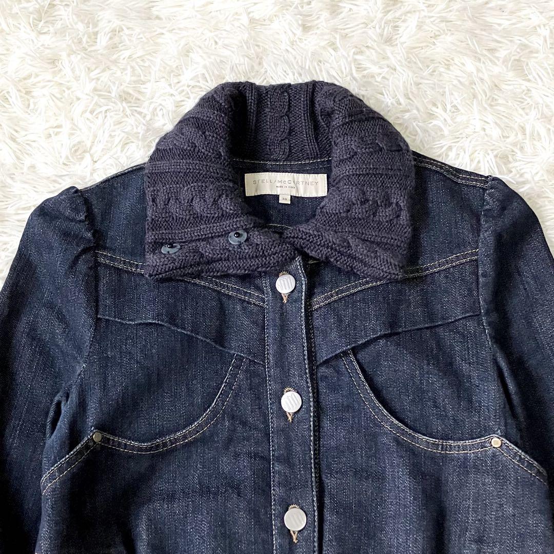 STELLA McCARTNEY ステラマッカートニー　デニムジャケット　38 美品 STELLA McCARTNEY ニットコンビデニムジャケット 38 - メルカリ