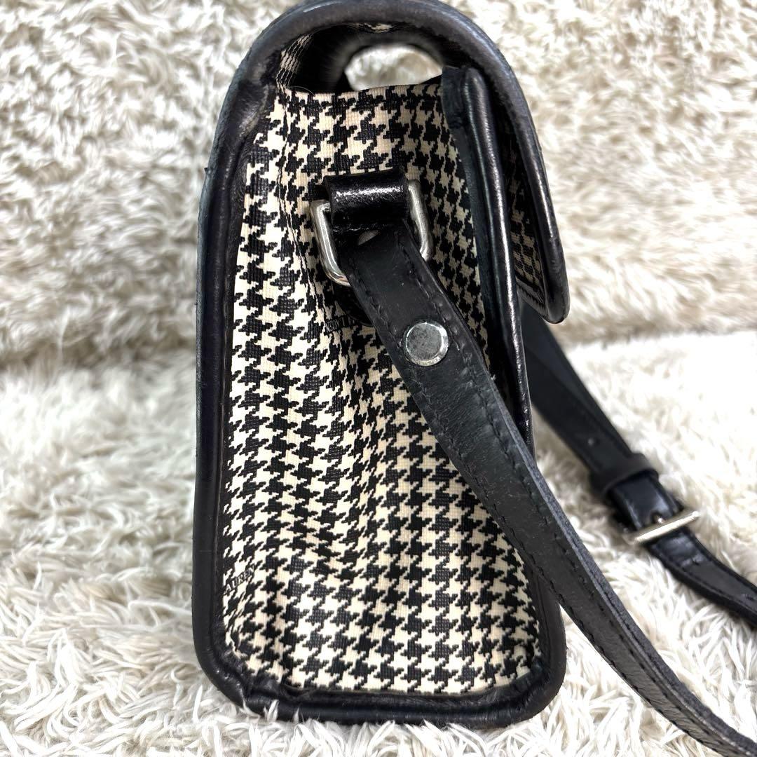ラルフローレン ◆ ハンドバッグ レザー 千鳥格子 2way ショルダーバッグ
