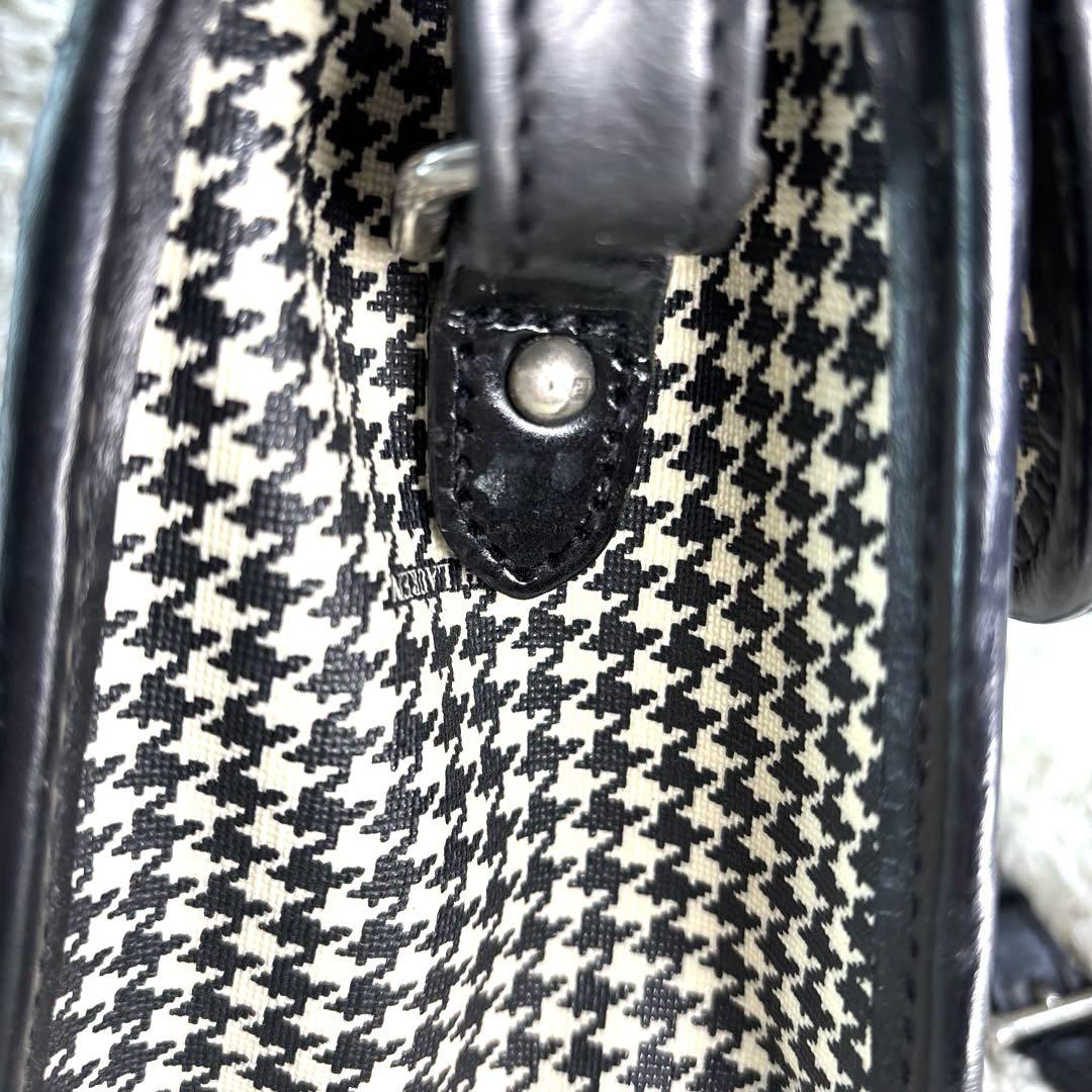ラルフローレン ◆ ハンドバッグ レザー 千鳥格子 2way ショルダーバッグ