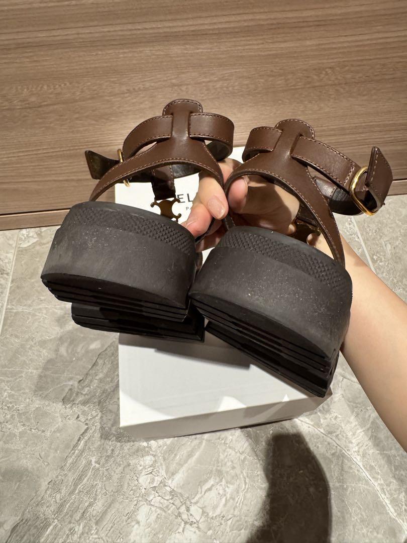 美品CELINE ブラウン 厚底サンダル37 美品CELINE ブラウン 厚底サンダル37 - メルカリ