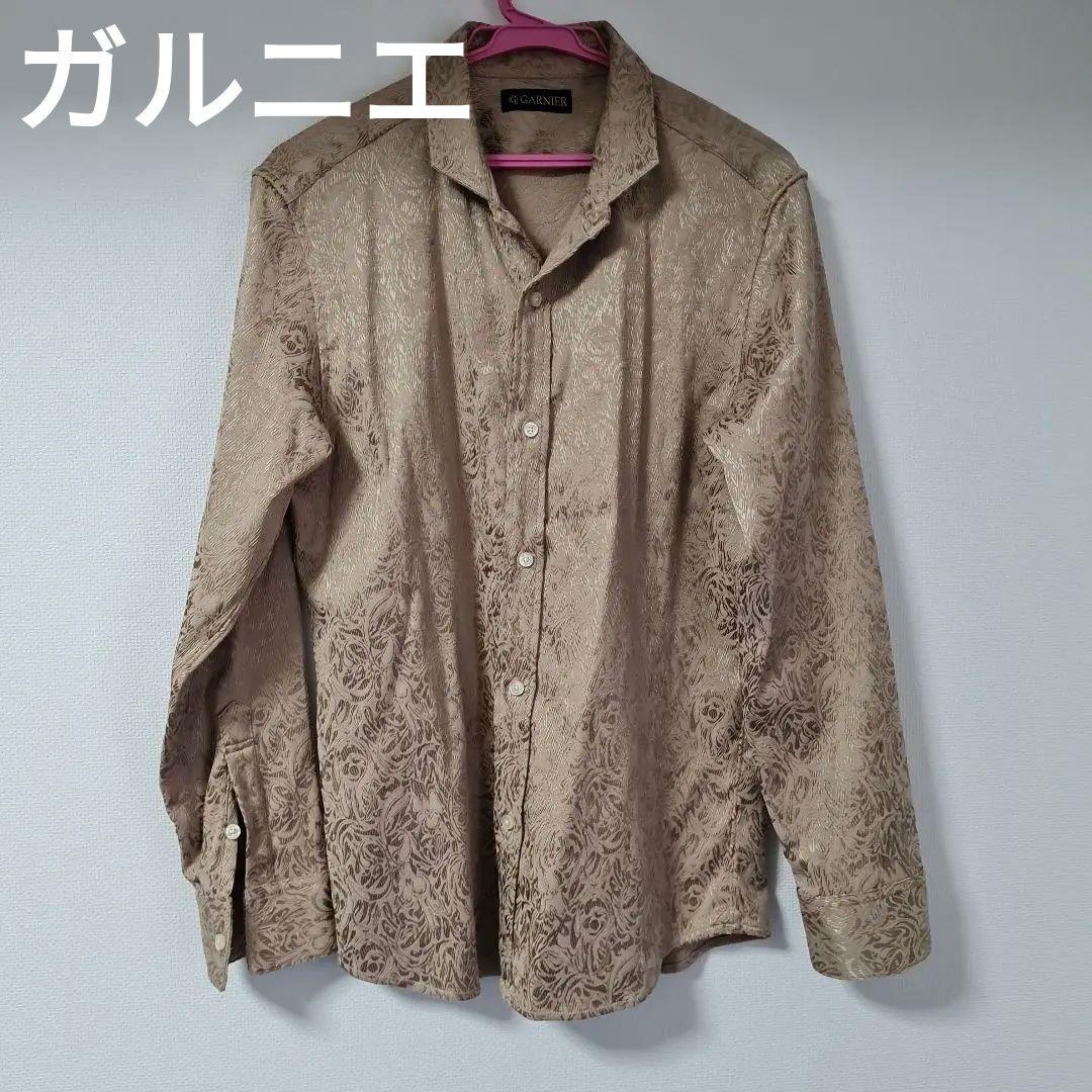 ガルニエ スタンドカラー 総柄シャツ