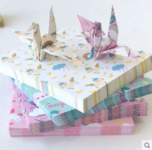 免税物品 かわいいキャラクター折り紙千羽鶴専用折り紙正方形両面萌え萌え恐竜7色の一角獣 評価が高い Ixtapastanwood Com