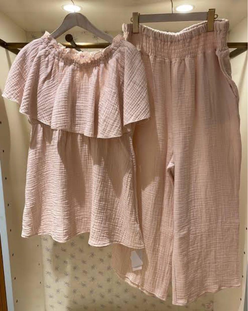 美品　ジェラートピケ マタニティガーゼ授乳プルオーバー　セットアップ