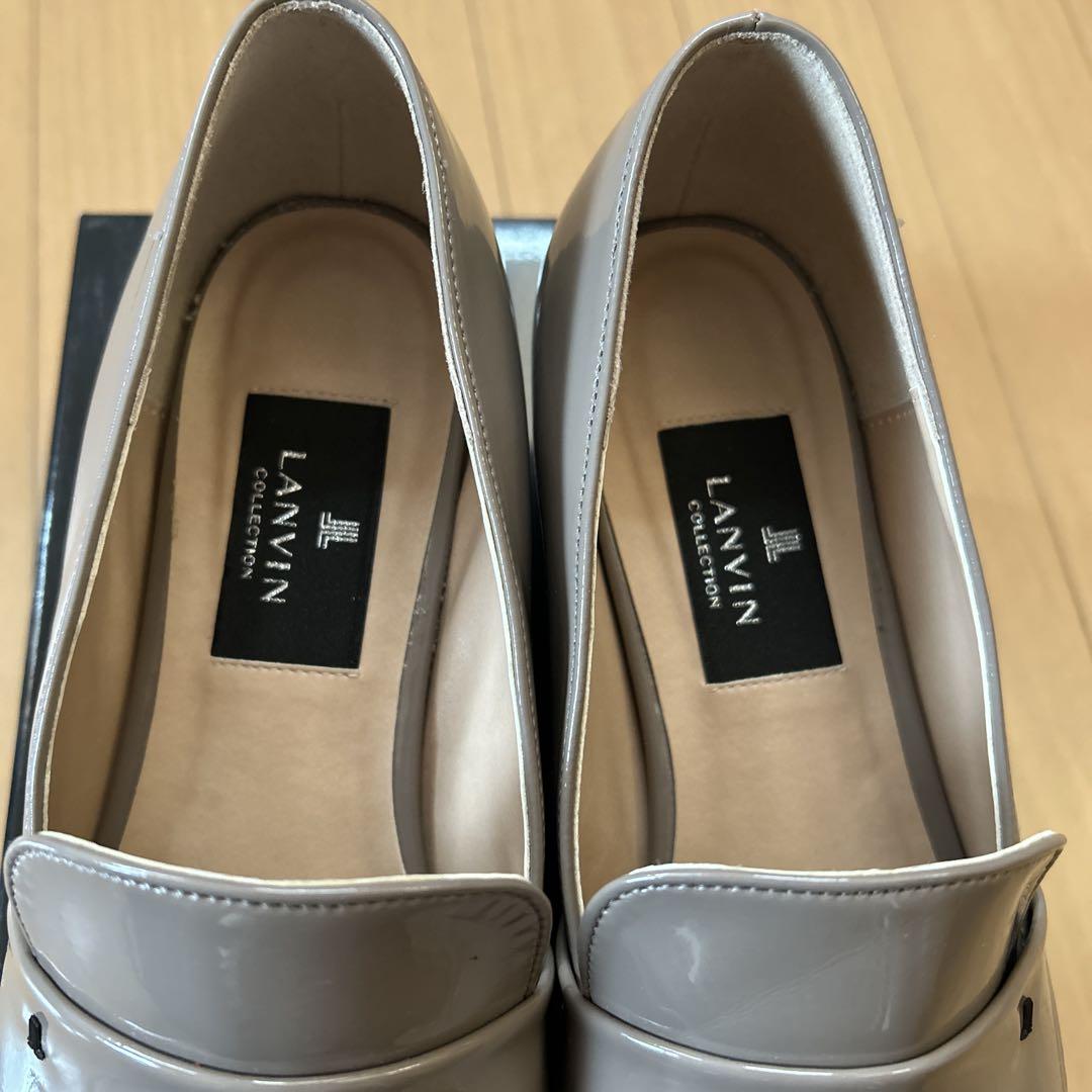 美品✨LANVIN collection エナメル パンプス24.5 ベージュ