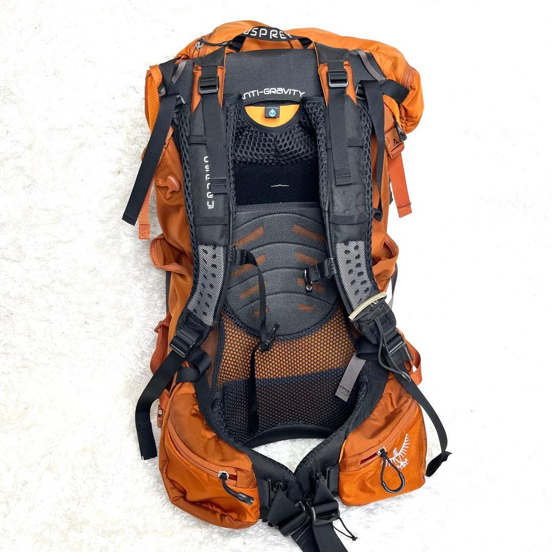 極美品 Osprey Aether 60 AG オレンジ 登山 レインカバー付