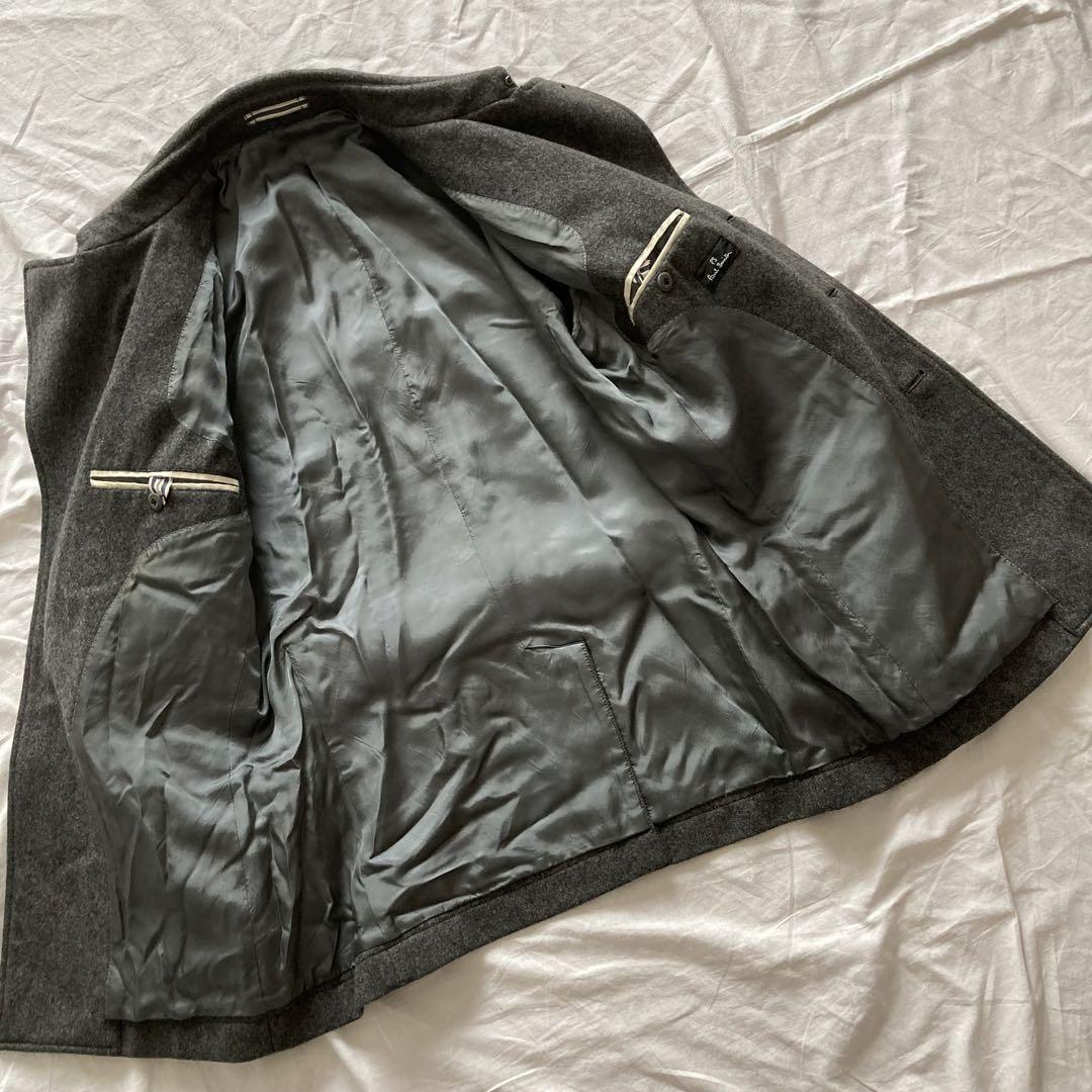 美品　PaulSmith　ピーコート　カシミヤ混　銀ボタン　メタルボタン　M