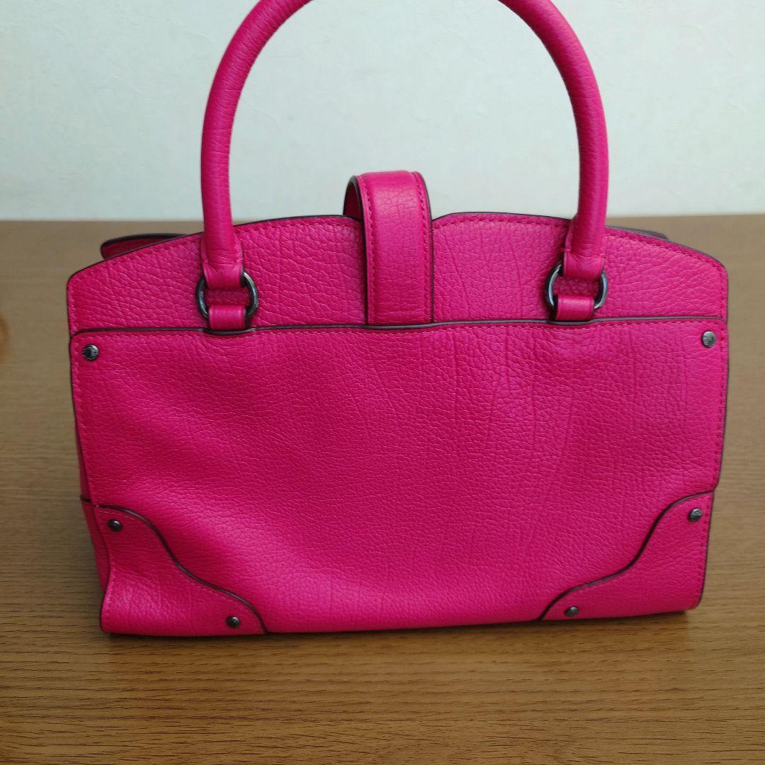 COACH ピンク レザー ハンドバッグ