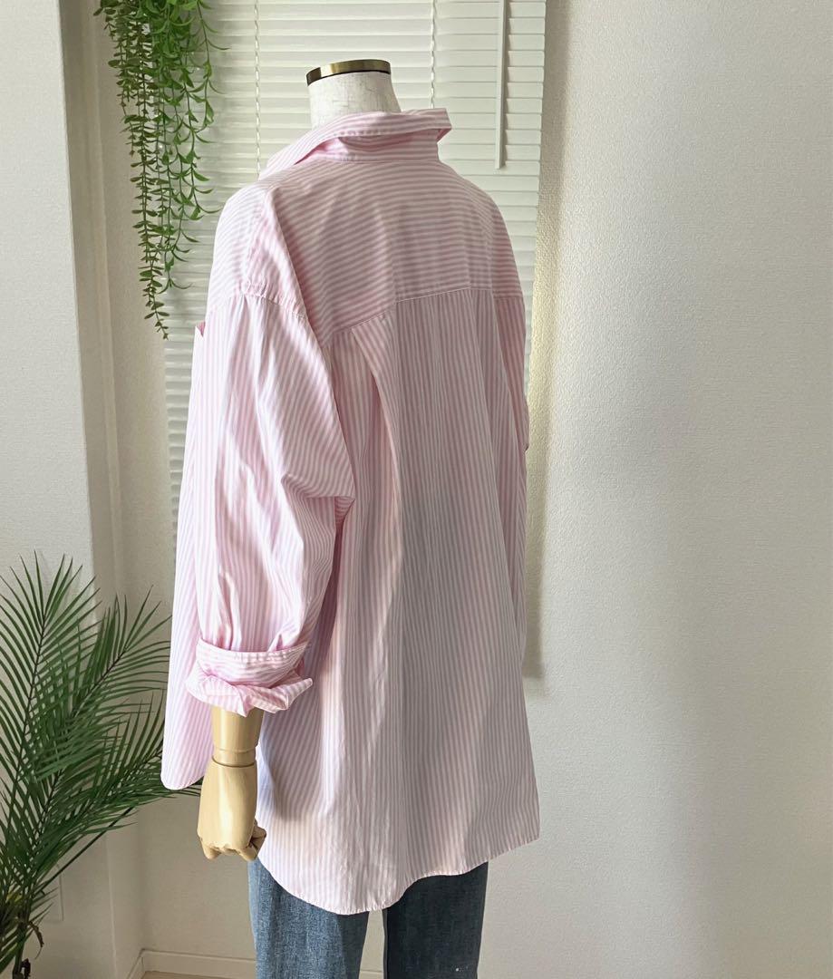 【24SS】Spick&Span コットンブロードワイドスクエアシャツ ピンク