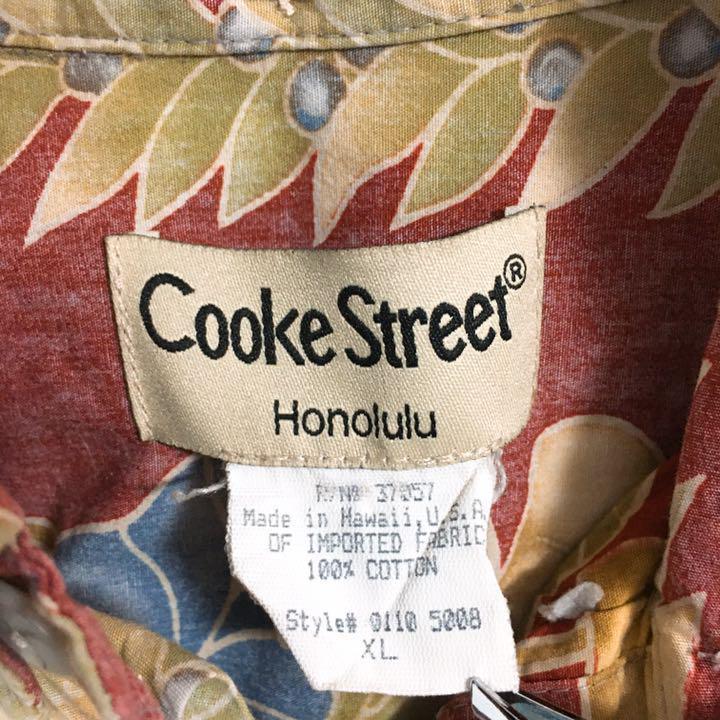 本物保証定番 リバースプリント×プルオーバー アロハシャツ ボタニカル コットン 赤色 XL OHICw-m33654270902 100%新品爆買い