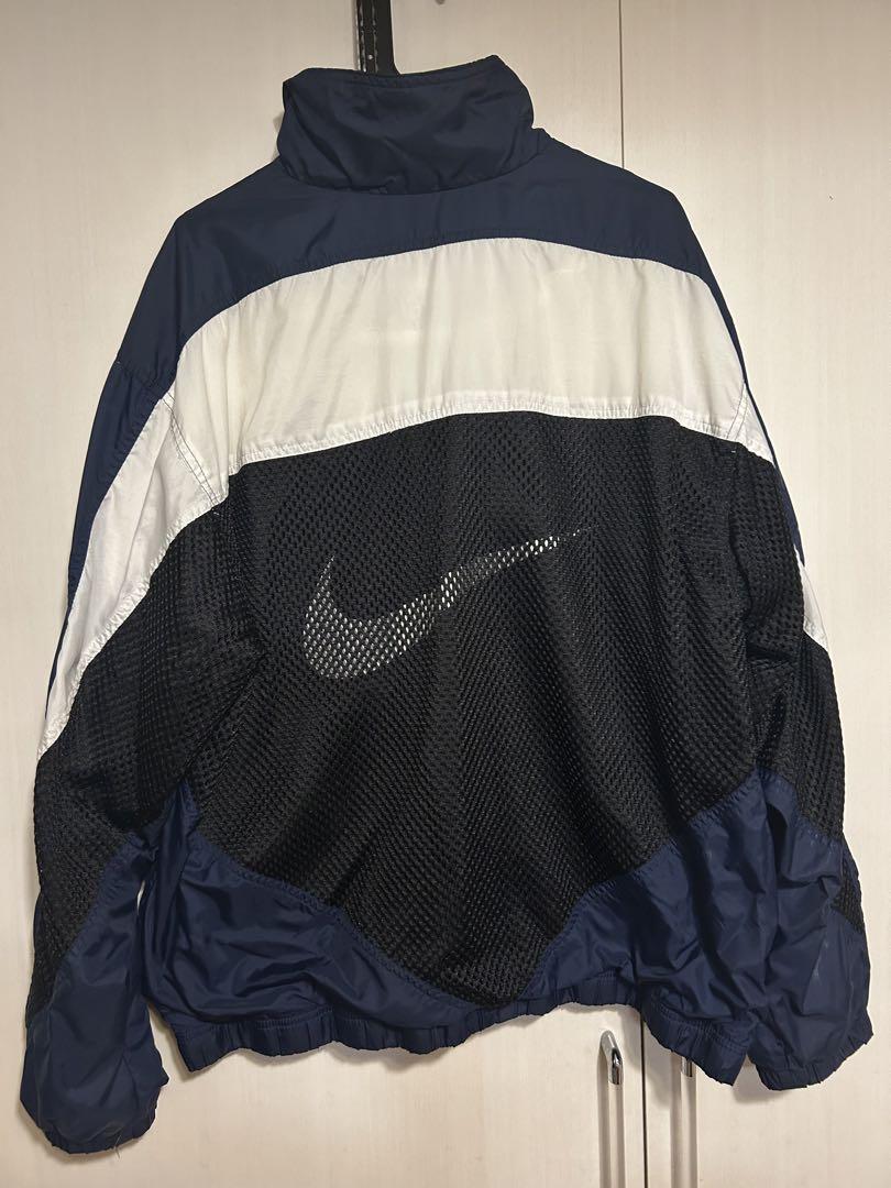 NIKE　ナイロンジャケット　白タグ　90s 刺繍ロゴ　ナイキ　フルジップ