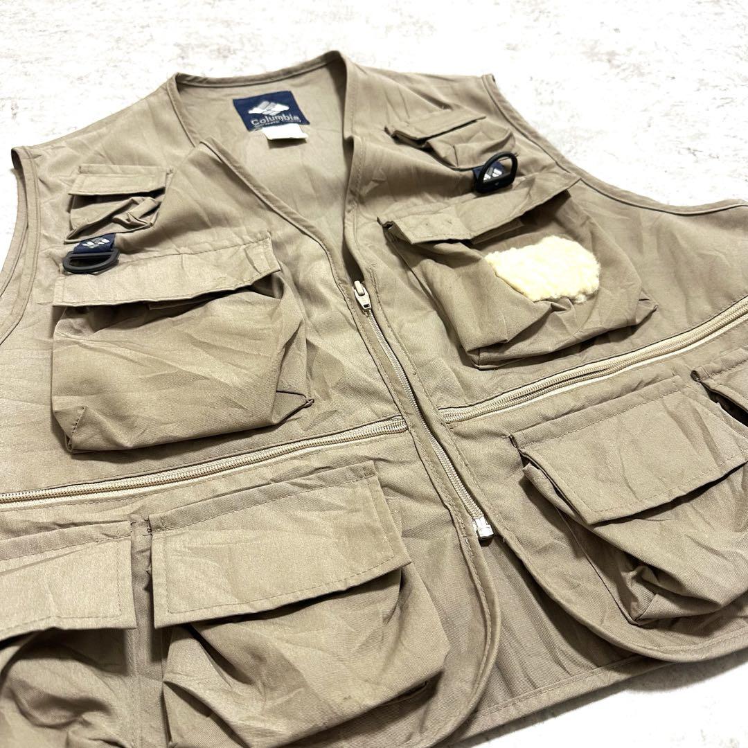 90's Columbia コロンビア フィッシングベスト 釣り 紺タグ