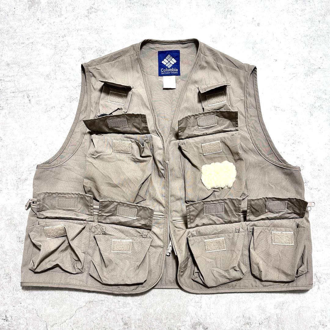 90's Columbia コロンビア フィッシングベスト 釣り 紺タグ
