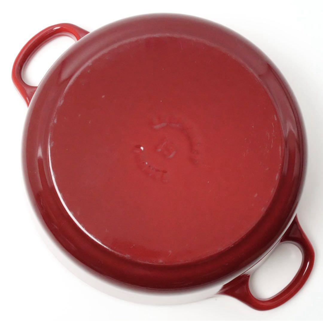 【美品】LE CREUSET　ココット ロンド チェリーレッド　18cm