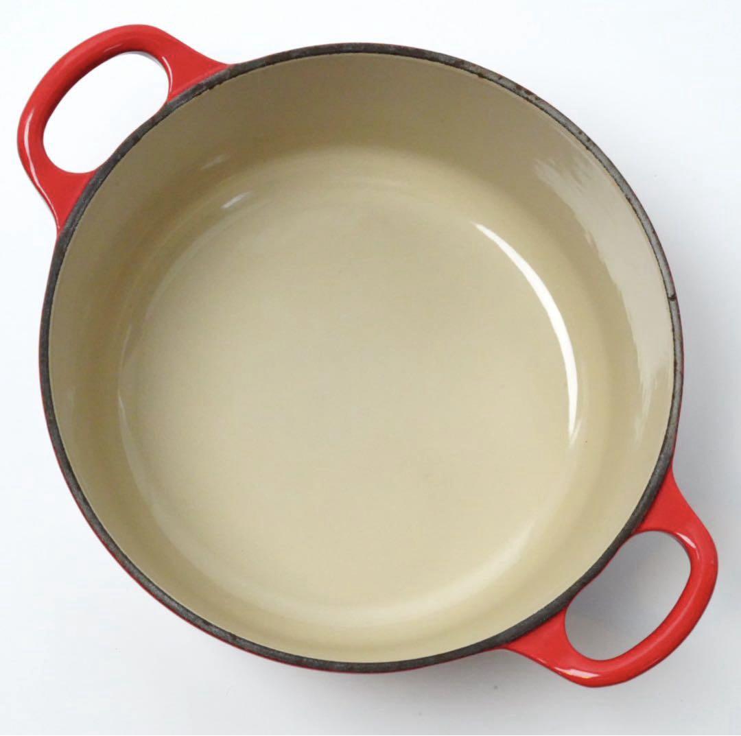 【美品】LE CREUSET　ココット ロンド チェリーレッド　18cm