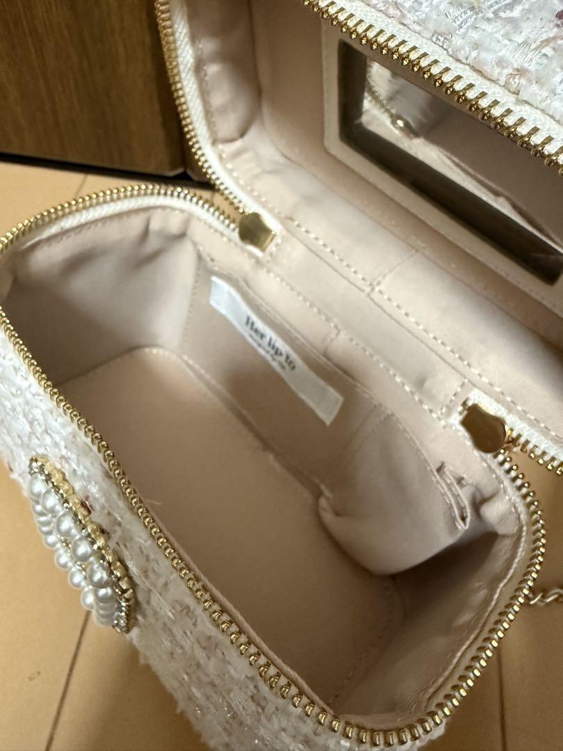 herlipto Tweed Crystal Vanity Bag