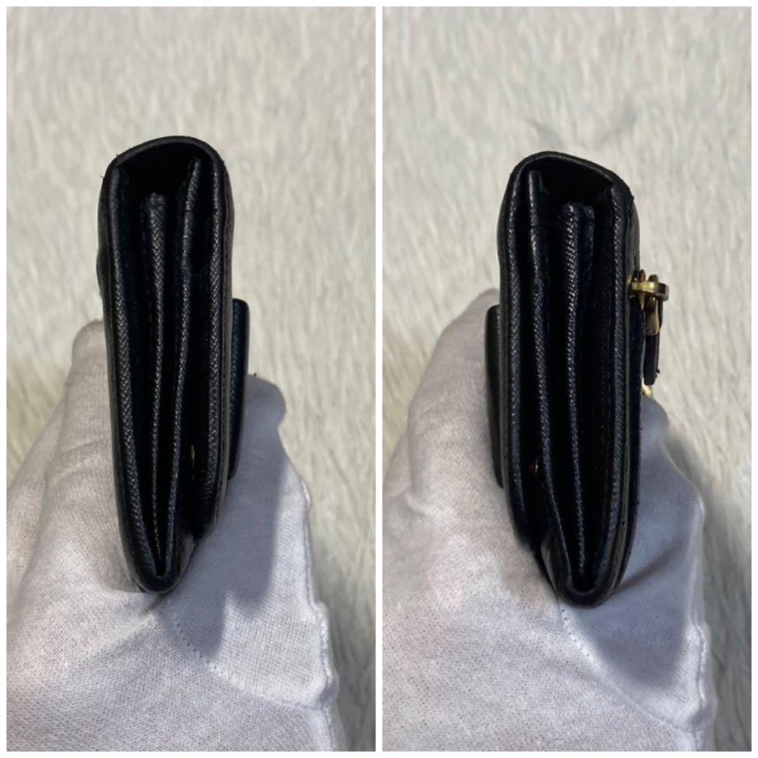 GW限定価格 定番　PRADA プラダ　リボン　長財布　黒　付属品　ゴールド金具