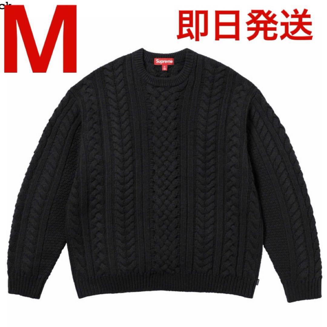 Supreme Applique Cable Knit Sweater ブラック