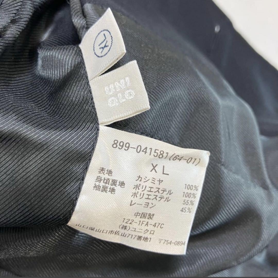 美品 希少サイズXL 最高級生地カシミヤ100% ユニクロ チェスターコート