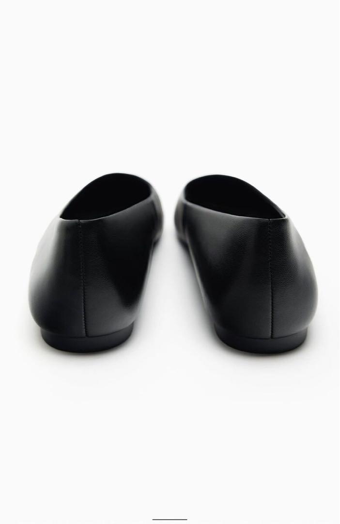 【新品】ZARA スタッズ レザーフラットシューズ26cm 大きいサイズ