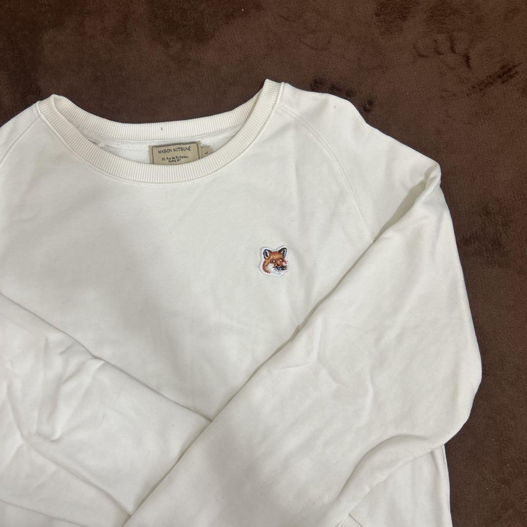 新入荷 MAISON KITSUNÉ ホワイト スウェット - メルカリ トップス