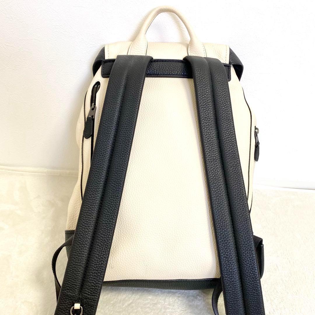 【美品】COACH リュック バックパック マンハッタン 大容量 ホワイト 黒