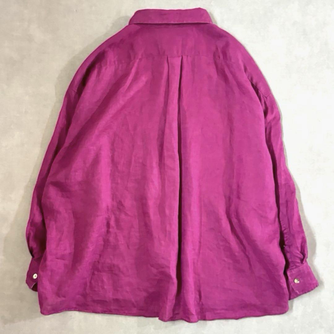 Spick&Span リネンビッグシャツ アサビッグシャツ ストライプ