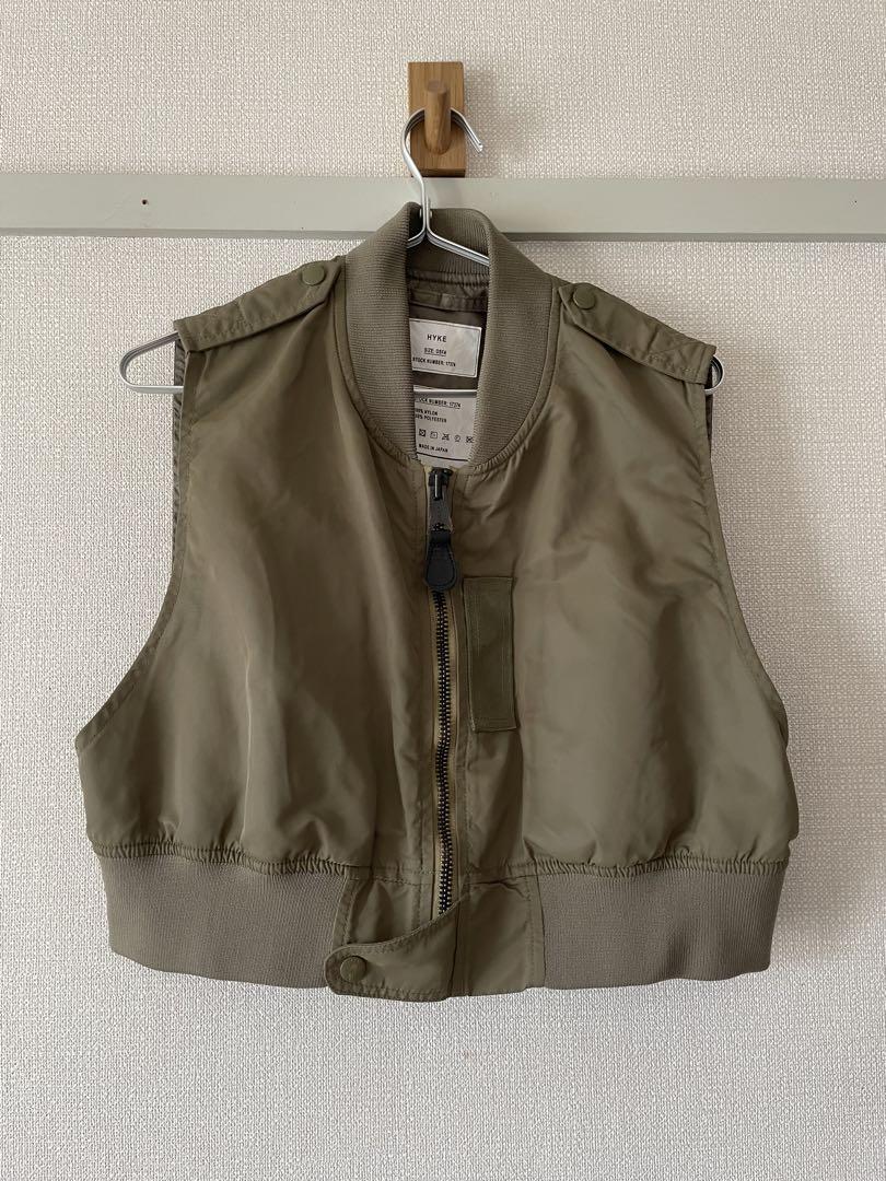 HYKE 23SS TYPE L-2A CROPPED TOP カーキ