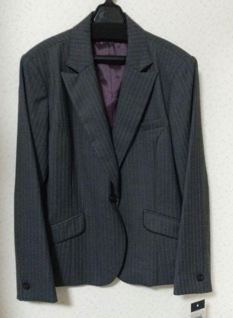 ボンマックス／事務服 パンツスーツ 上下セット 調温機能付 グレイ×パープル