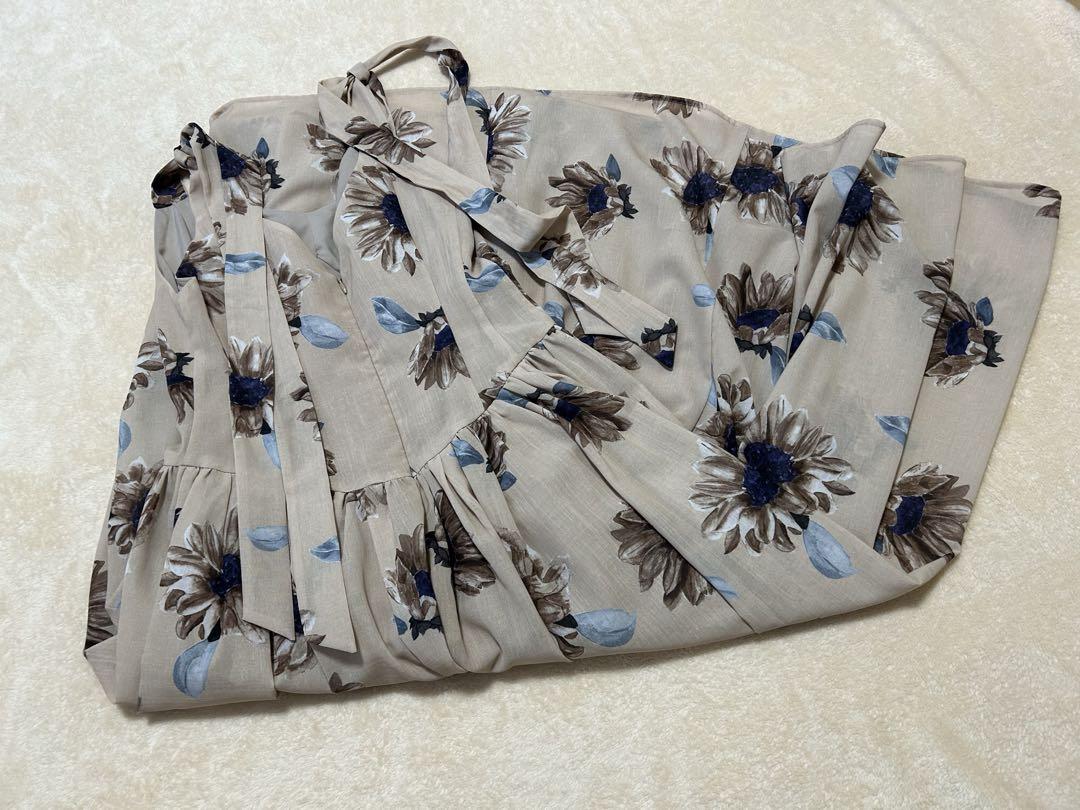 ワンピース Her lip to Sunflower-Printed Midi Dress