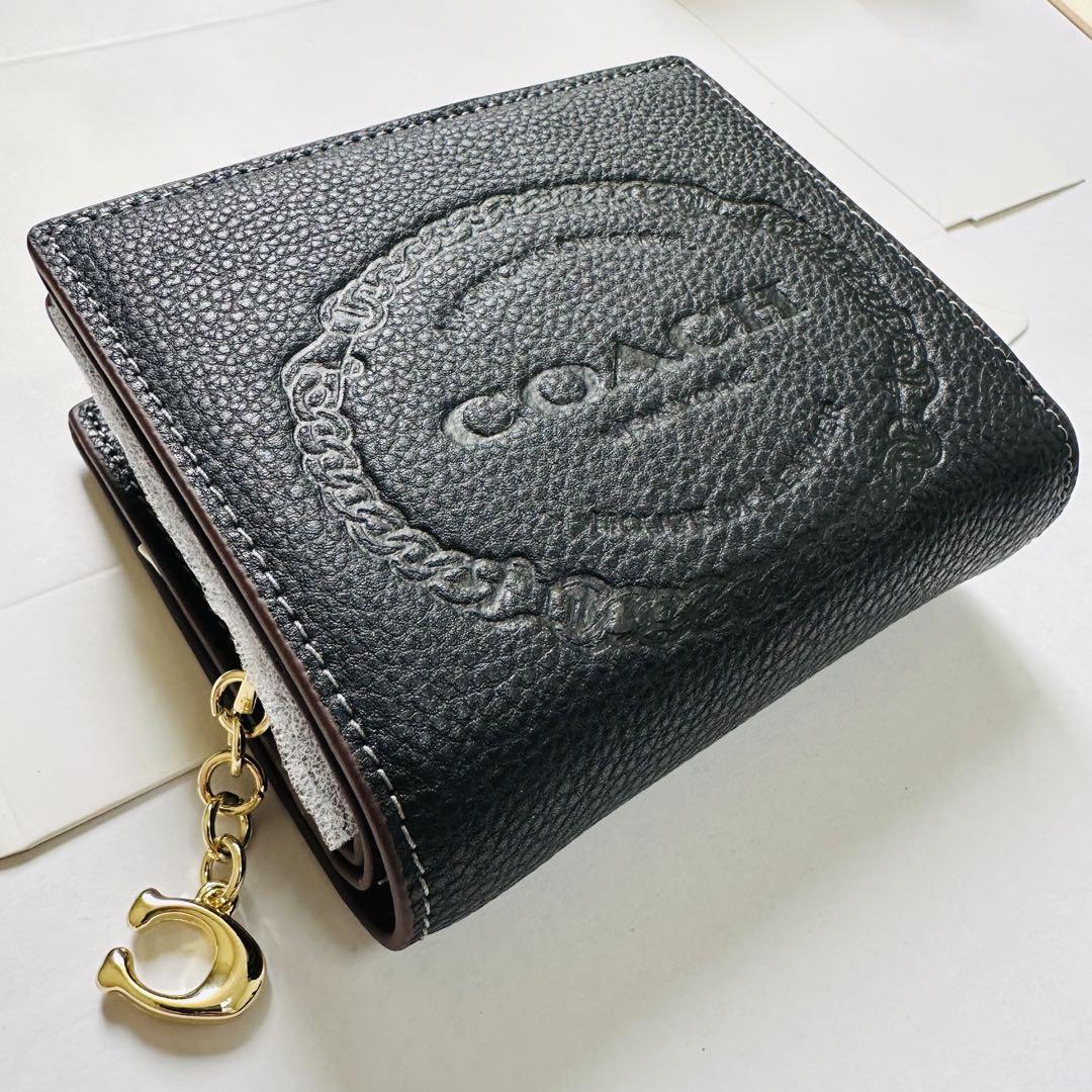 COACH ブラックレザー 二つ折り財布