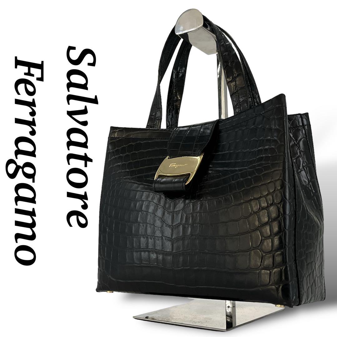 フェラガモバッグ ネイビーゴールドリング Salvatore Ferragamo - 【5ge6167-h】サルヴァトーレフェラガモ