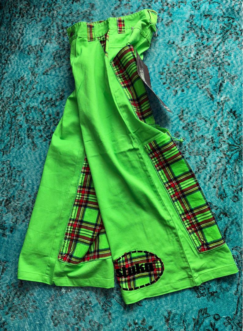 パンツ 80s NOS \"stuka\" rave pants lime green