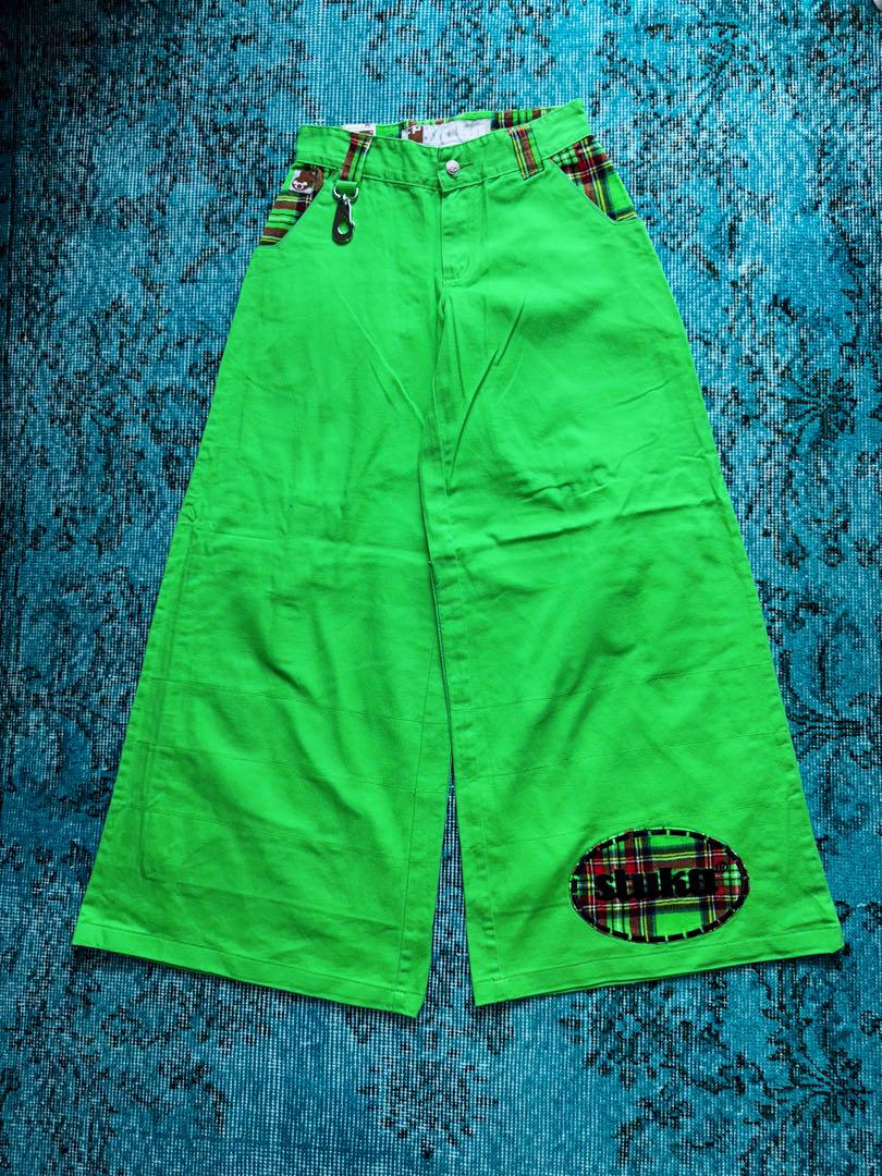 パンツ 80s NOS \"stuka\" rave pants lime green