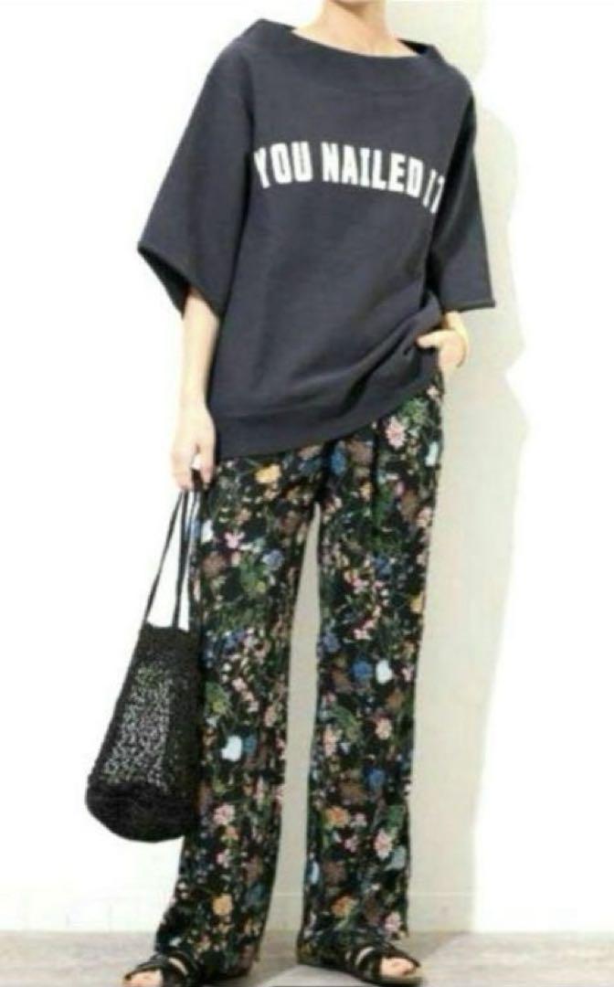 美品　ジャーナルスタンダード ブラックフローラルイージーパンツ
