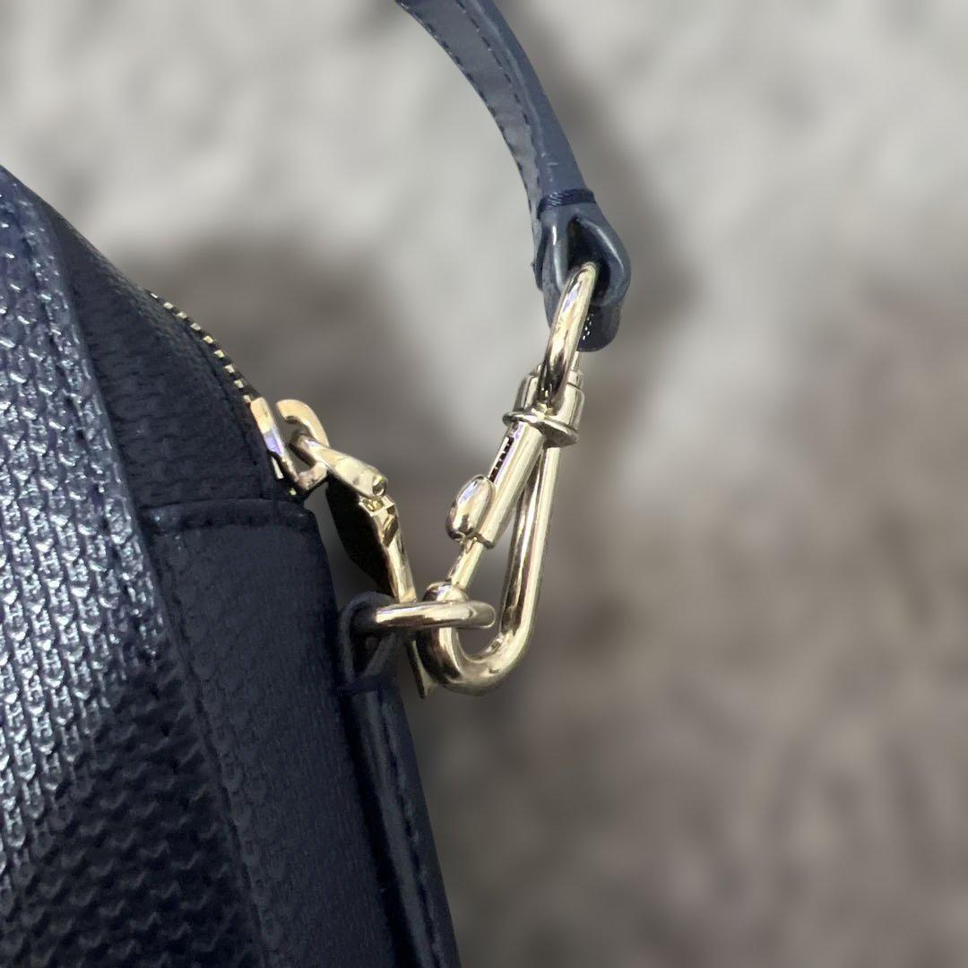 ラコステ LACOSTE ショルダーバック レザー ネイビー 未使用品
