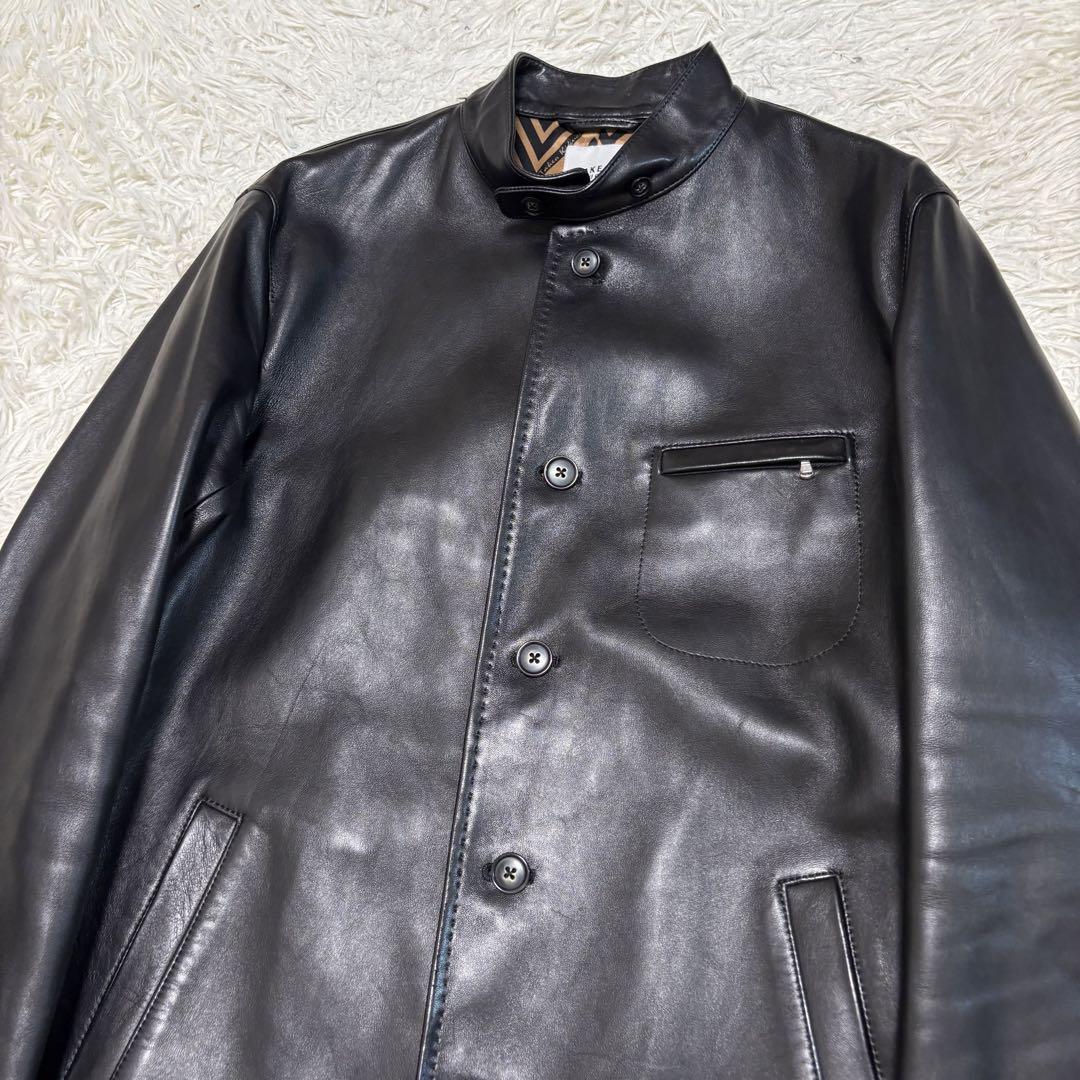 美品 XL タケオキクチ 羊革 ラムレザー レザージャケット 総柄