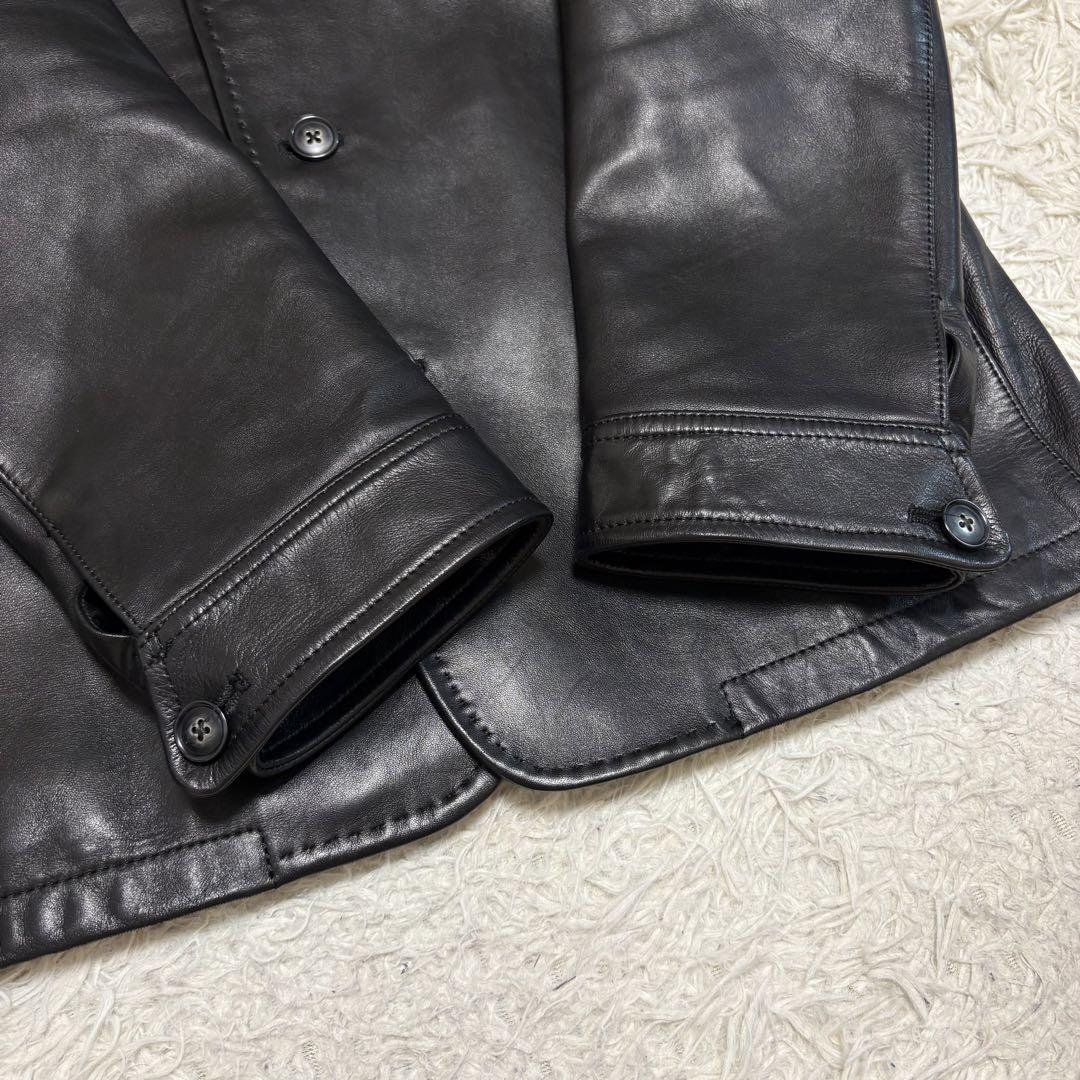 美品 XL タケオキクチ 羊革 ラムレザー レザージャケット 総柄 裏地